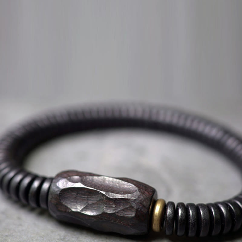 Nimara Ritual Ebony Wood Copper Brass Holey Balance Bracelet