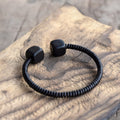 Nimara Ritual Ebony Wood Green Sandalwood Cube Balance Bracelet