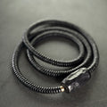 Nimara Ritual Ebony Wood Copper Brass Balance Triple Wrap Bracelet