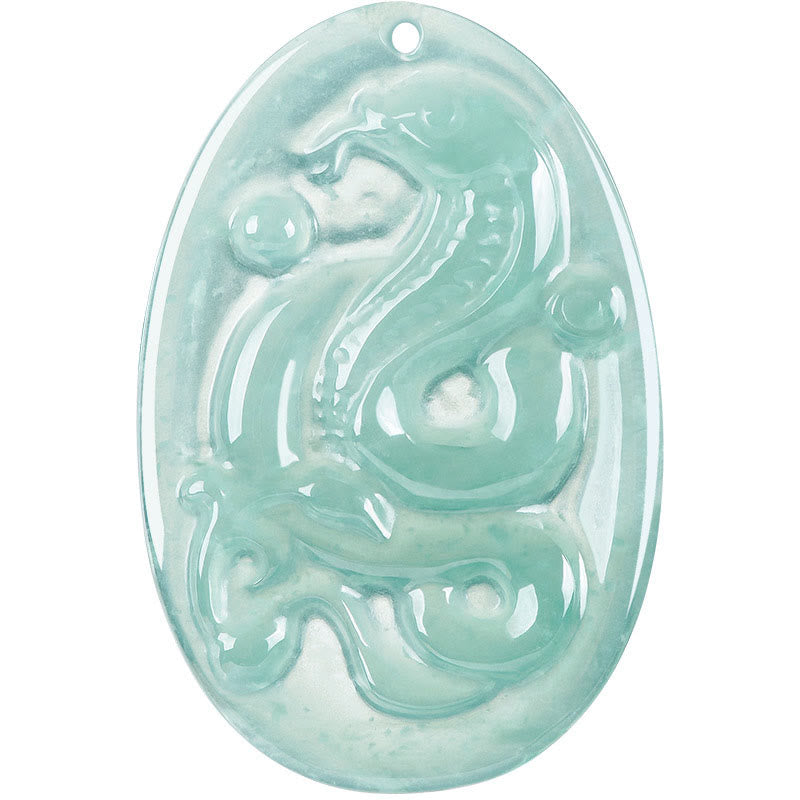 Nimara Ritual Natural Jade Oval Year Of The Snake Luck Necklace Pendant