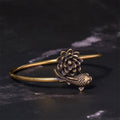 Nimara Ritual Lotus Flower Koi Fish Copper Brass Enlightenment Luck Bracelet Bangle