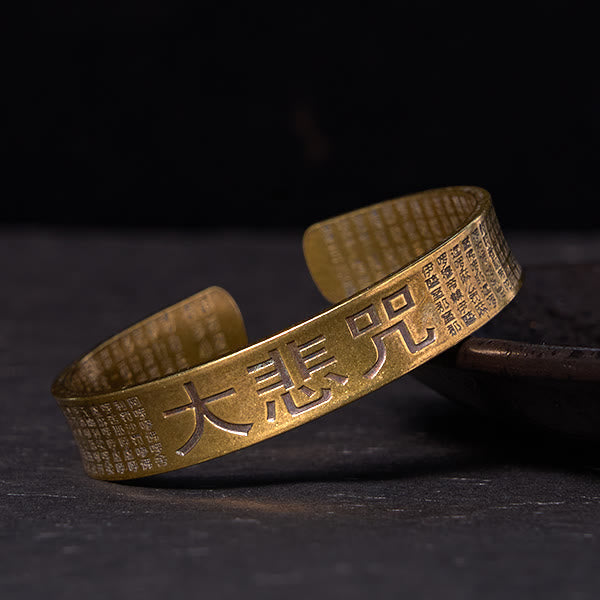 Nimara Ritual Great Compassion Mantra Copper Brass Luck Power Bracelet Bangle
