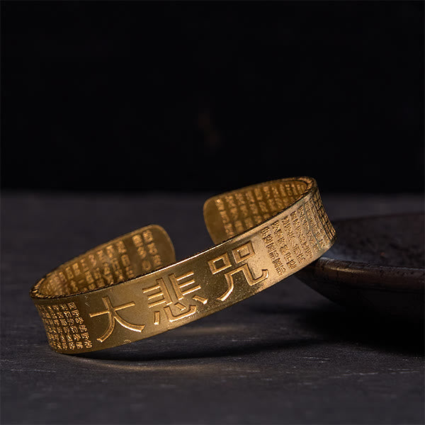 Nimara Ritual Great Compassion Mantra Copper Brass Luck Power Bracelet Bangle