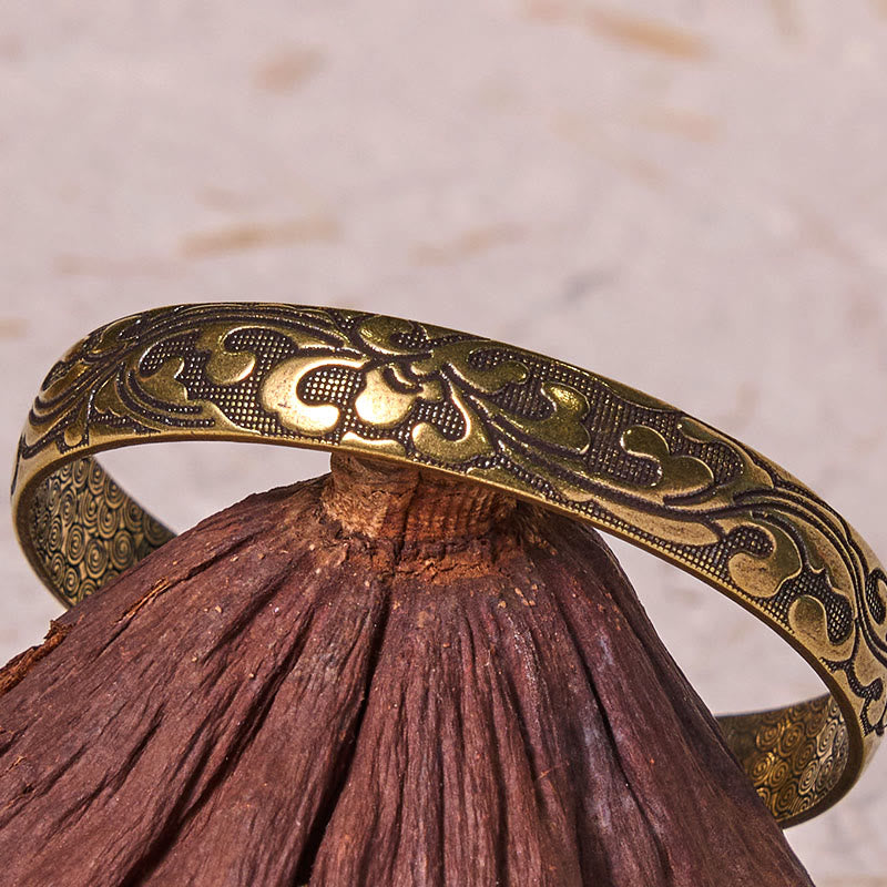 Nimara Ritual Flowers Copper Brass Balance Self Care Cuff Bracelet Bangle