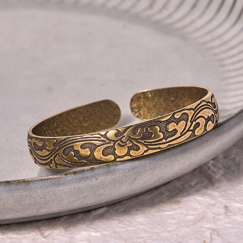 Nimara Ritual Flowers Copper Brass Balance Self Care Cuff Bracelet Bangle