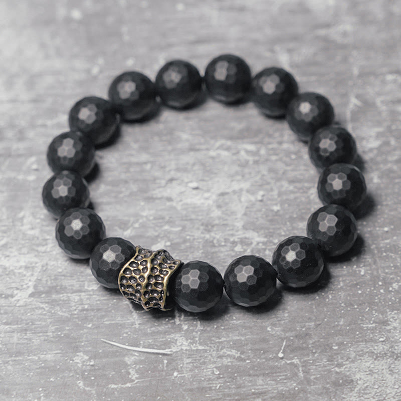 Nimara Ritual Matte Frosting Black Onyx Copper Brass Protection Bracelet