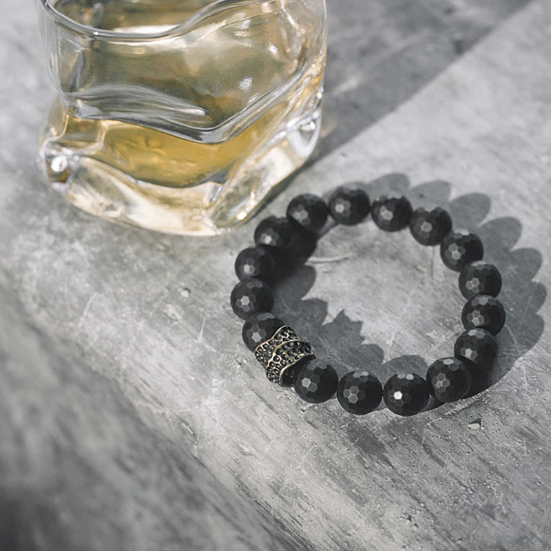 Nimara Ritual Matte Frosting Black Onyx Copper Brass Protection Bracelet