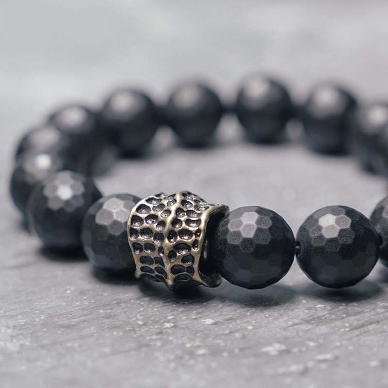 Nimara Ritual Matte Frosting Black Onyx Copper Brass Protection Bracelet