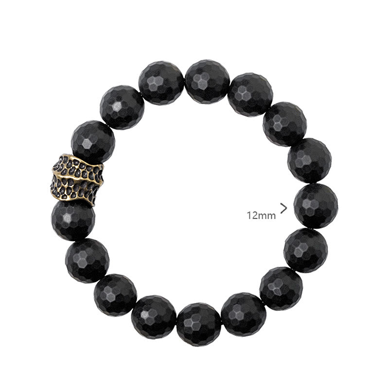 Nimara Ritual Matte Frosting Black Onyx Copper Brass Protection Bracelet