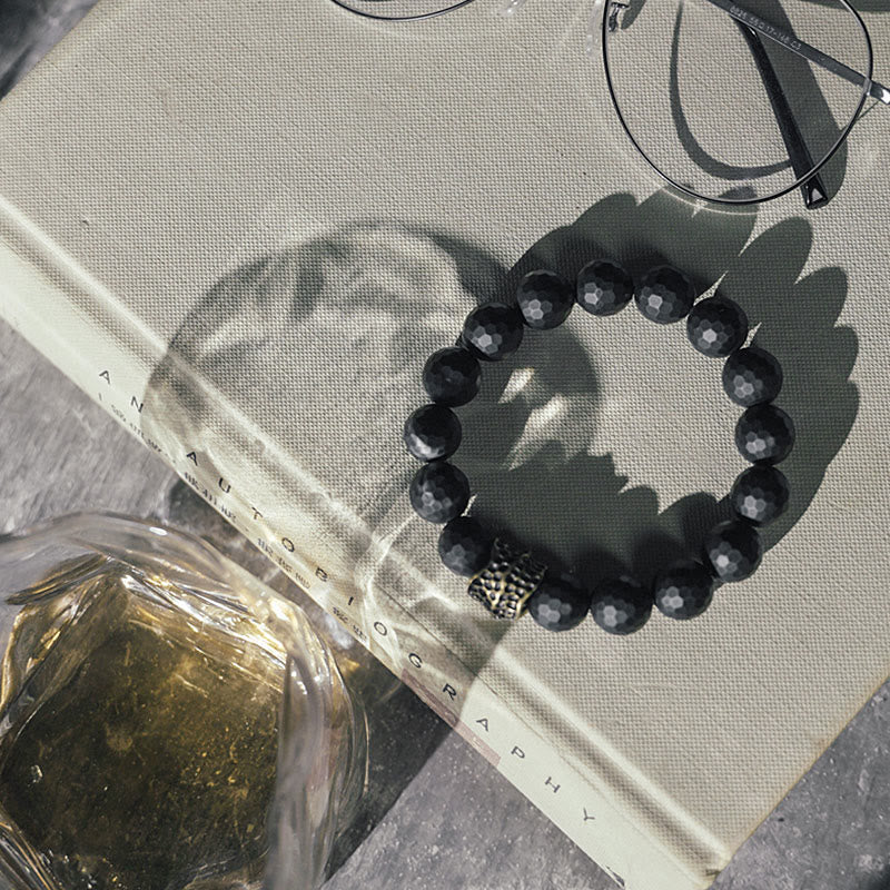 Nimara Ritual Matte Frosting Black Onyx Copper Brass Protection Bracelet