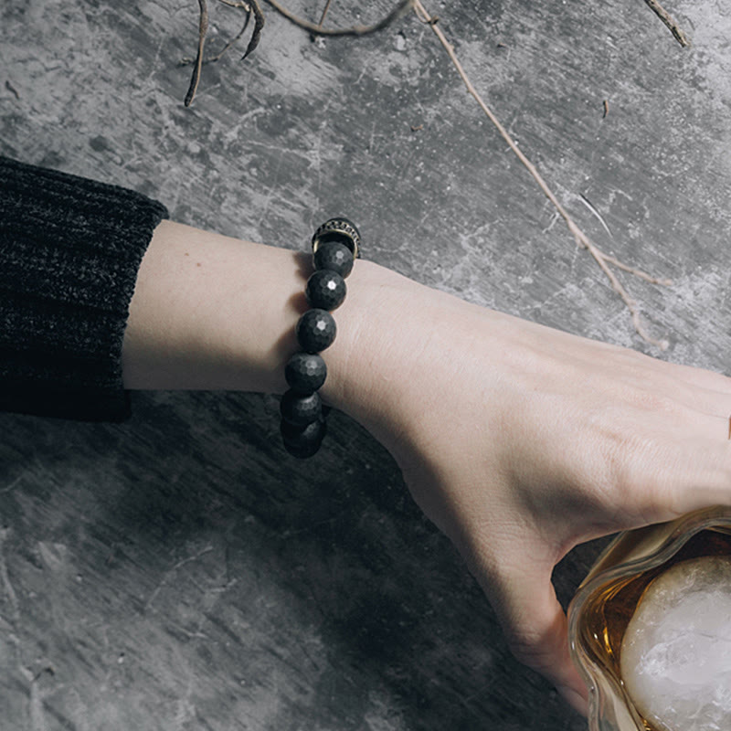 Nimara Ritual Matte Frosting Black Onyx Copper Brass Protection Bracelet