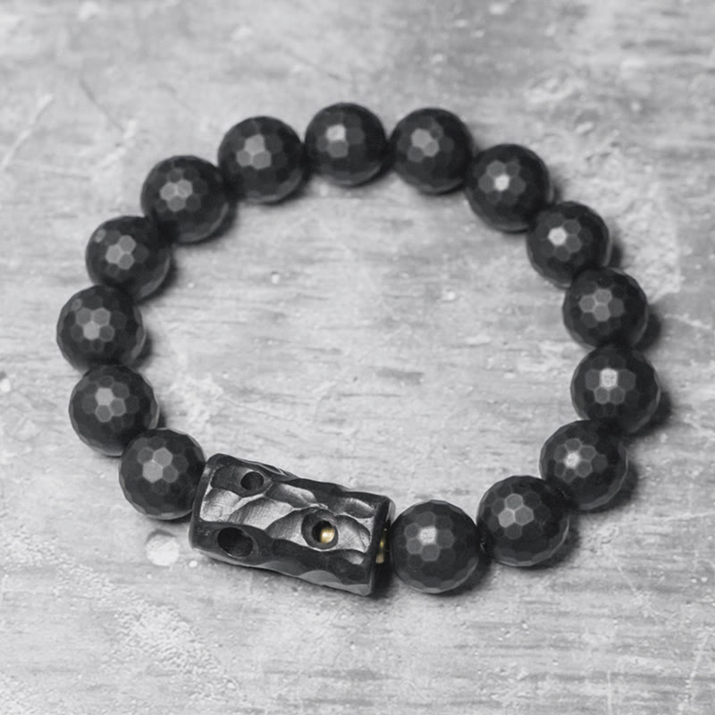 Nimara Ritual Matte Frosted Surface Black Onyx Ebony Protection Bracelet
