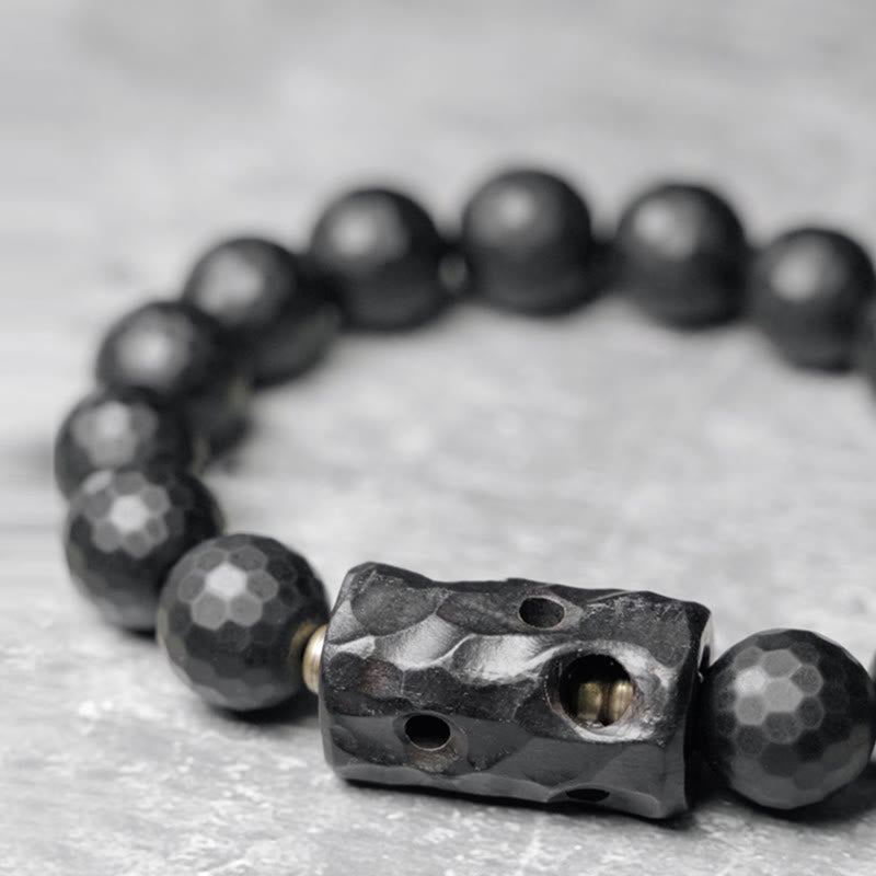 Nimara Ritual Matte Frosted Surface Black Onyx Ebony Protection Bracelet