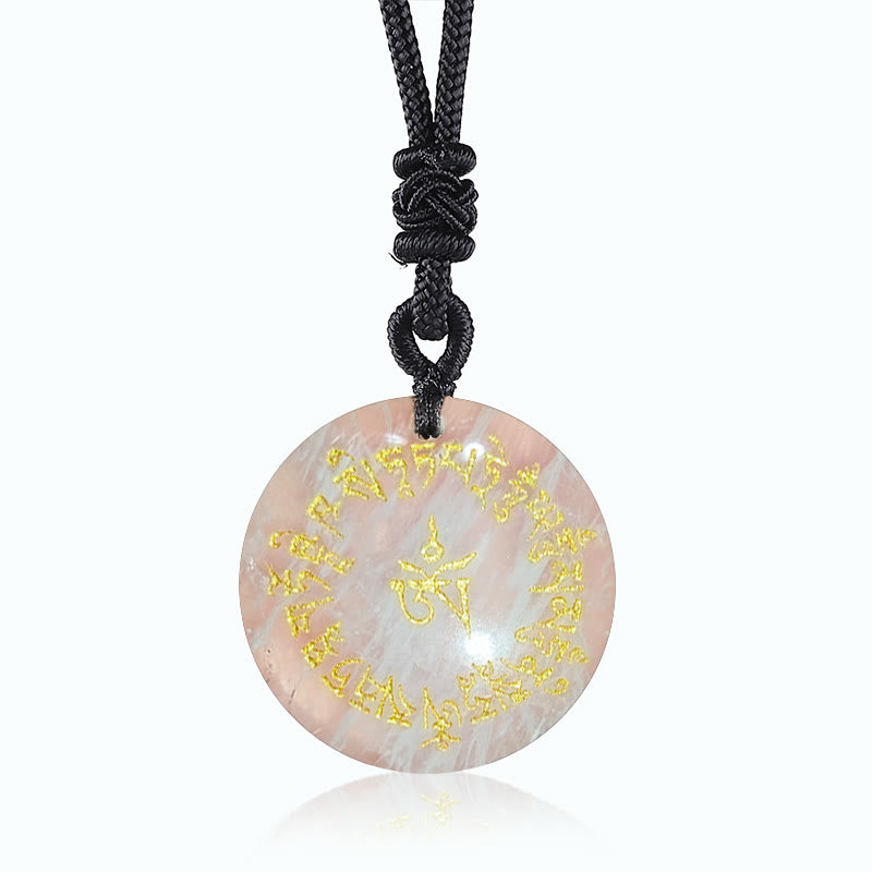 Nimara Ritual Fortune-gathering Mantra Natural Various Crystal Black Obsidian Fulfilment Necklace Pendant