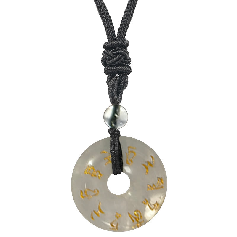 Nimara Ritual Green Tara Mantra Natural Various Crystal Black Obsidian Fulfilment Necklace Pendant