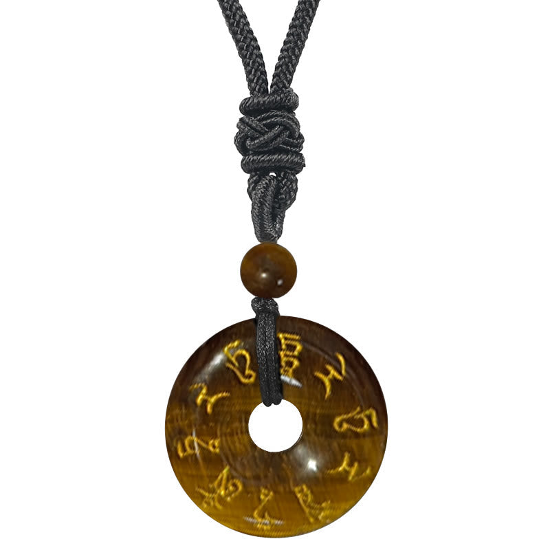 Nimara Ritual Green Tara Mantra Natural Various Crystal Black Obsidian Fulfilment Necklace Pendant