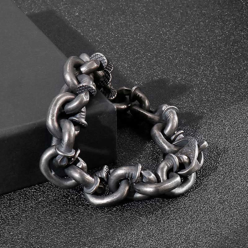 Nimara Ritual Square Rivets Titanium Steel Good Luck Balance Bracelet