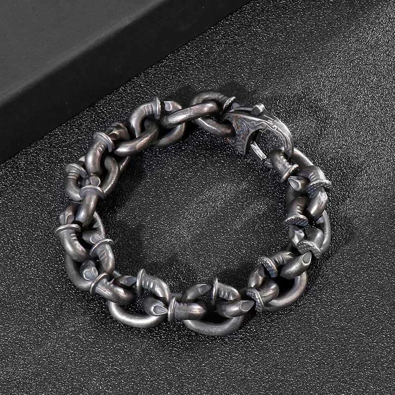 Nimara Ritual Square Rivets Titanium Steel Good Luck Balance Bracelet