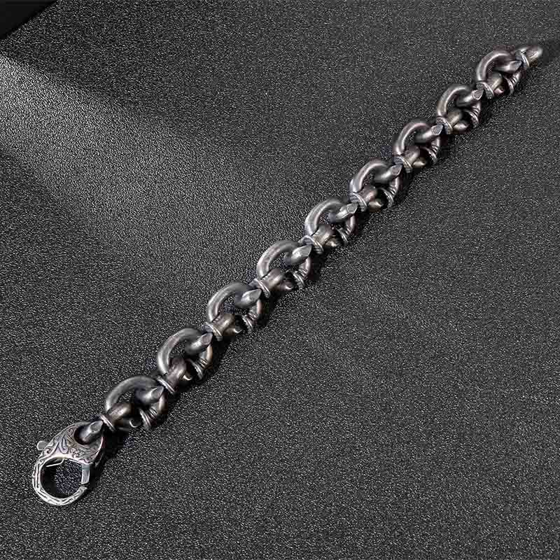 Nimara Ritual Square Rivets Titanium Steel Good Luck Balance Bracelet