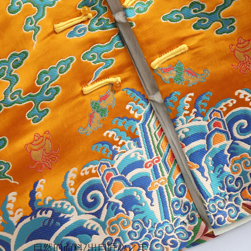 Nimara Ritual Chinese New Year Dragon Embroidery Auspicious Clouds Frog-button Tang Suit Men's Jacket Shirt