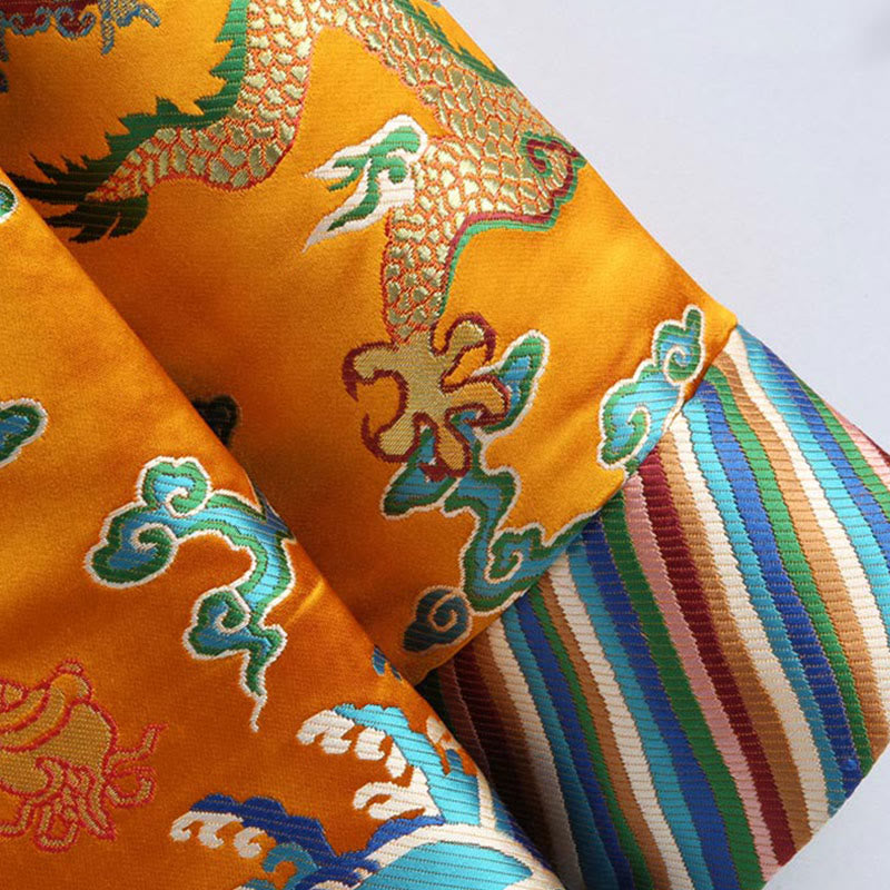 Nimara Ritual Chinese New Year Dragon Embroidery Auspicious Clouds Frog-button Tang Suit Men's Jacket Shirt