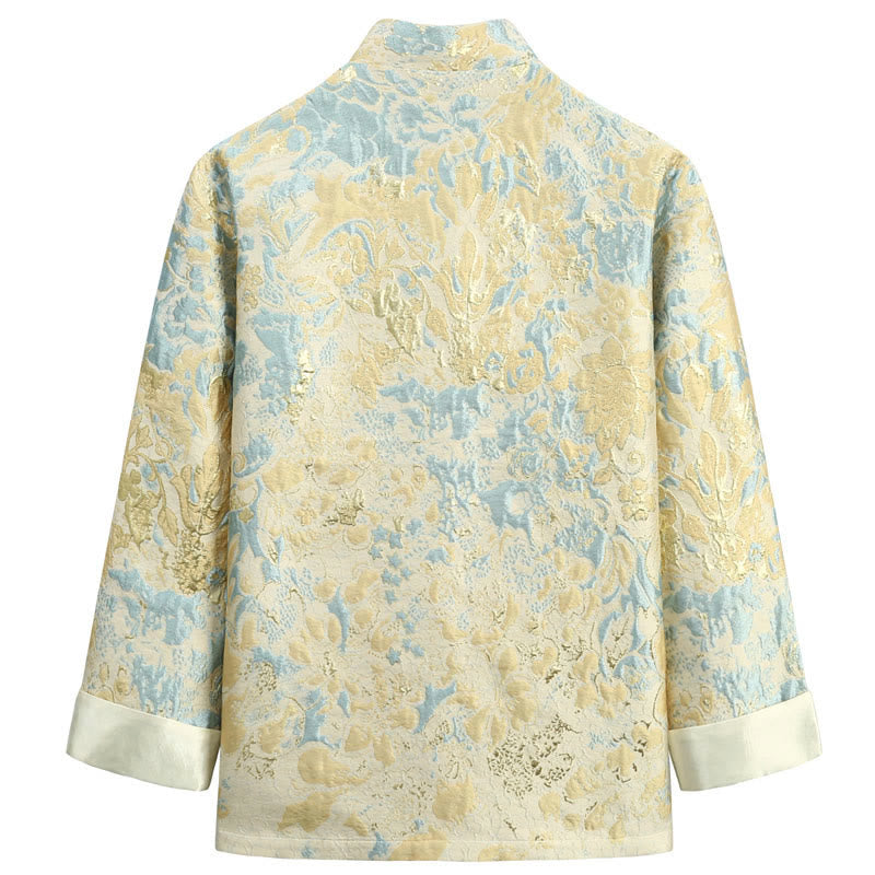 Nimara Ritual Chinese New Year Jacquard Embroidery Frog-button Tang Suit Men's Jacket Shirt With Pockets