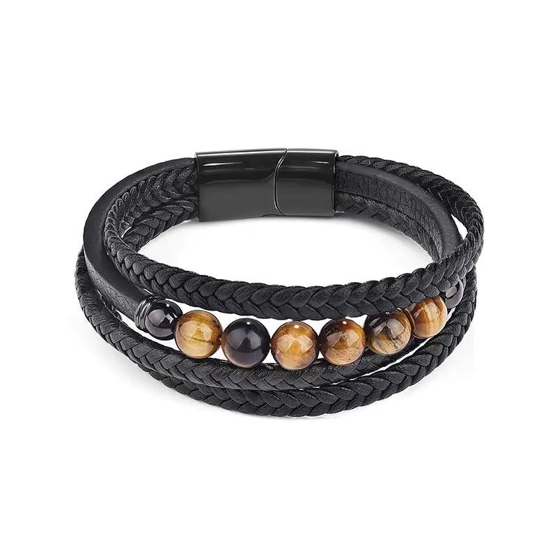 Nimara Ritual Tiger Eye Stone Protection Leather Bracelet