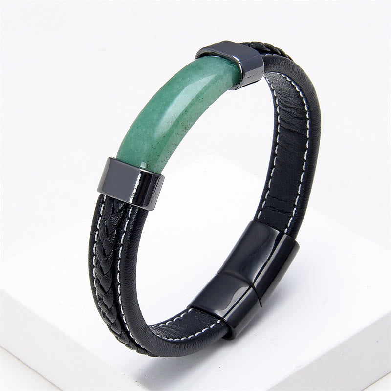 Nimara Ritual Lazurite Lapis Lazuli Tiger Eye Rhodonite Hematite Black Onyx Stone Balance Leather Bracelet