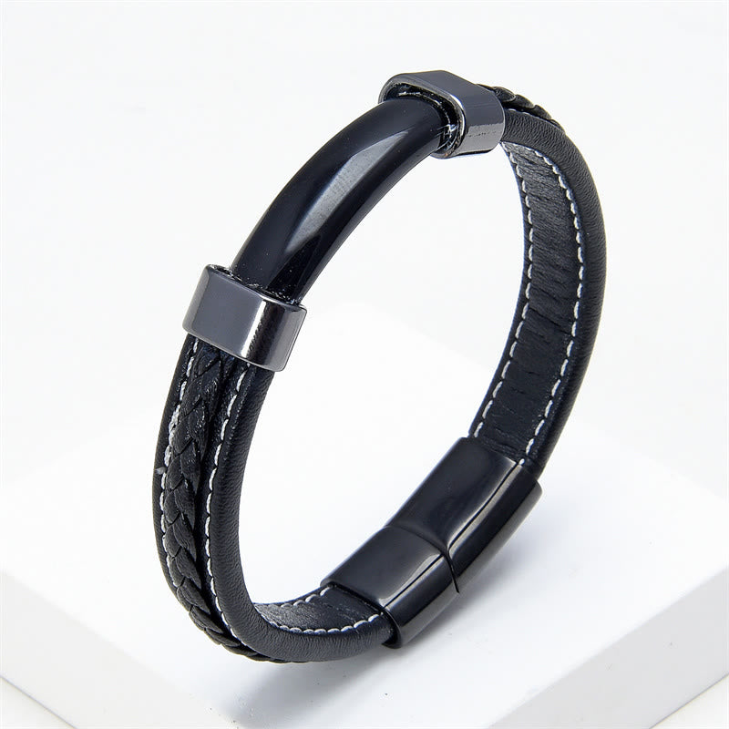 Nimara Ritual Lazurite Lapis Lazuli Tiger Eye Rhodonite Hematite Black Onyx Stone Balance Leather Bracelet