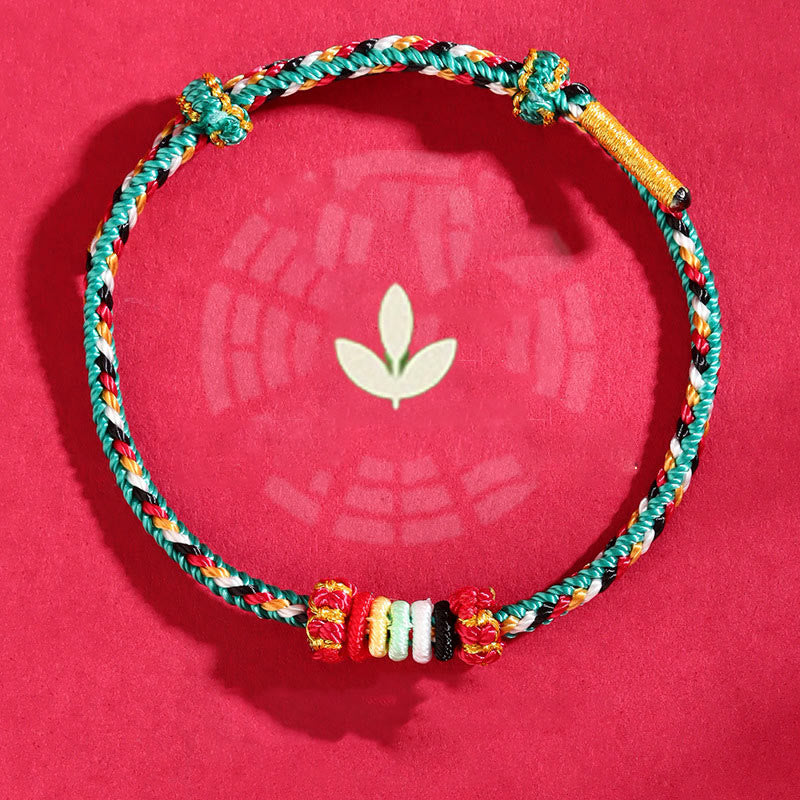 Nimara Ritual Five Elements Colorful String Completeness Knot Reef Knot Braid Luck Bracelet