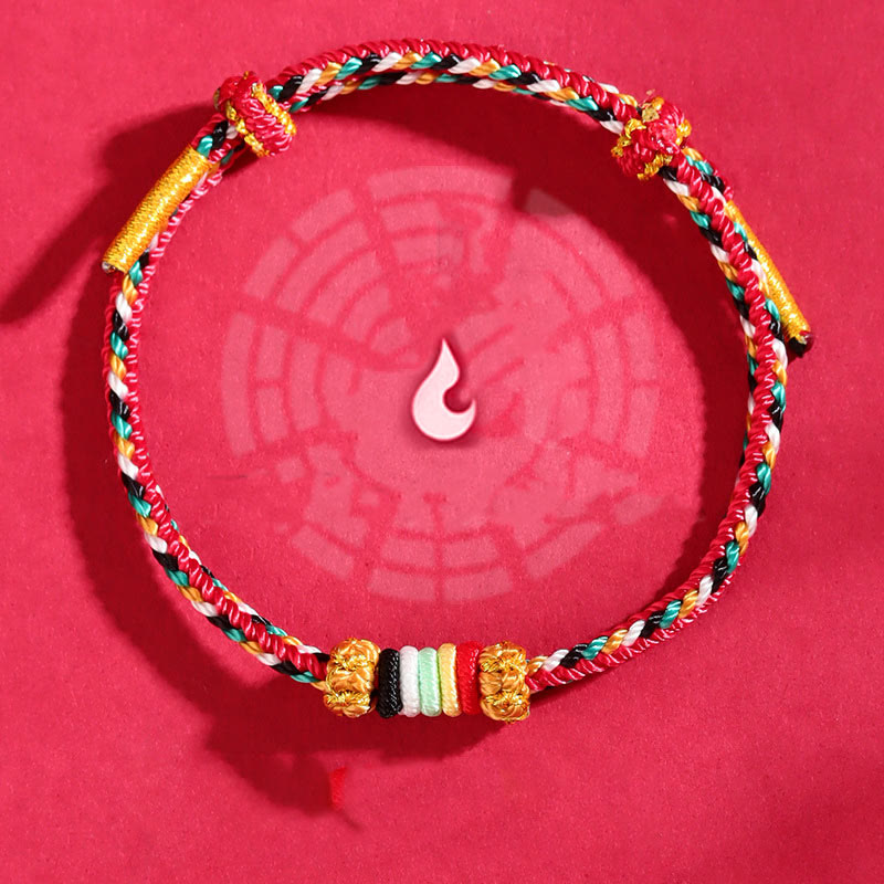Nimara Ritual Five Elements Colorful String Completeness Knot Reef Knot Braid Luck Bracelet