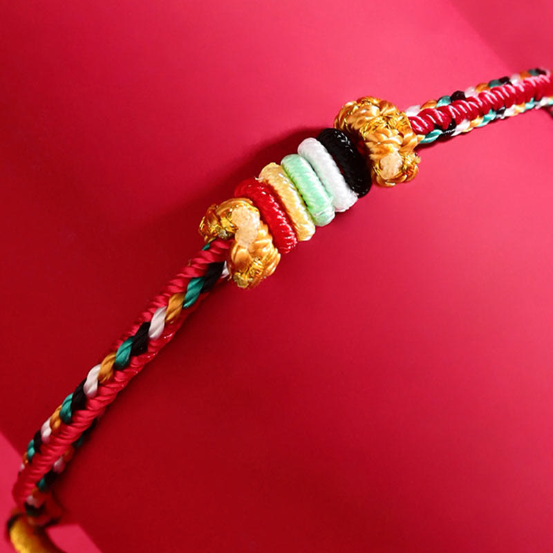 Nimara Ritual Five Elements Colorful String Completeness Knot Reef Knot Braid Luck Bracelet