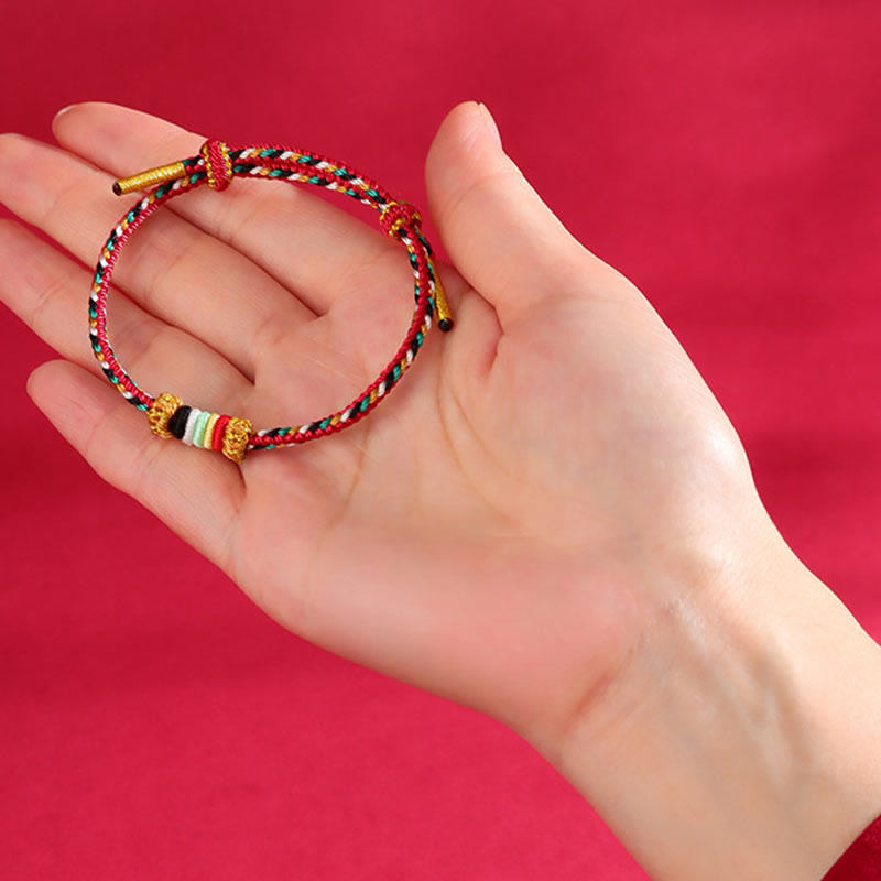 Nimara Ritual Five Elements Colorful String Completeness Knot Reef Knot Braid Luck Bracelet