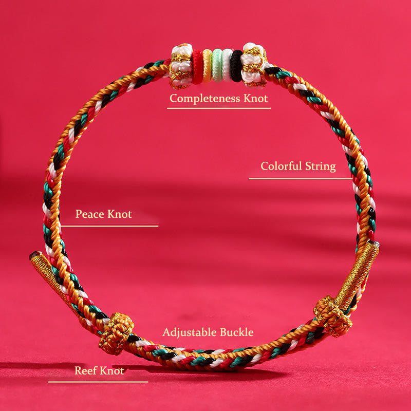 Nimara Ritual Five Elements Colorful String Completeness Knot Reef Knot Braid Luck Bracelet