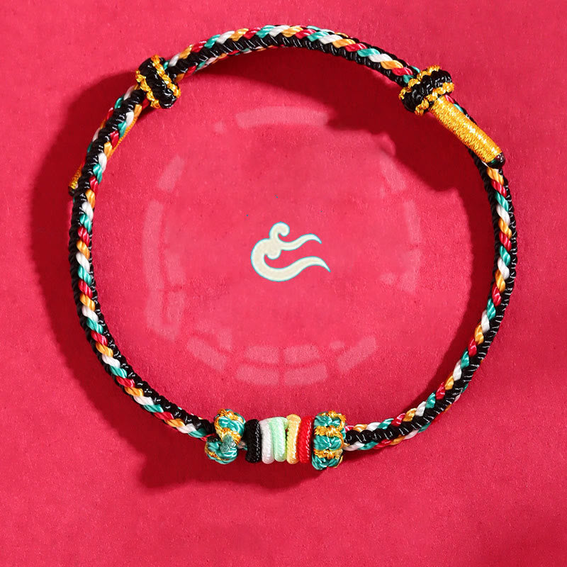 Nimara Ritual Five Elements Colorful String Completeness Knot Reef Knot Braid Luck Bracelet