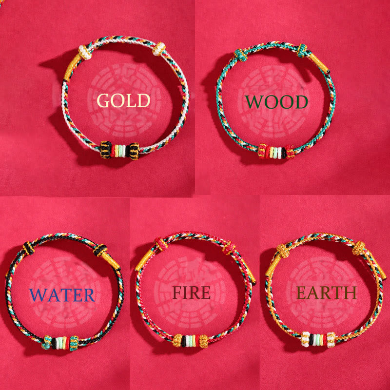 Nimara Ritual Five Elements Colorful String Completeness Knot Reef Knot Braid Luck Bracelet
