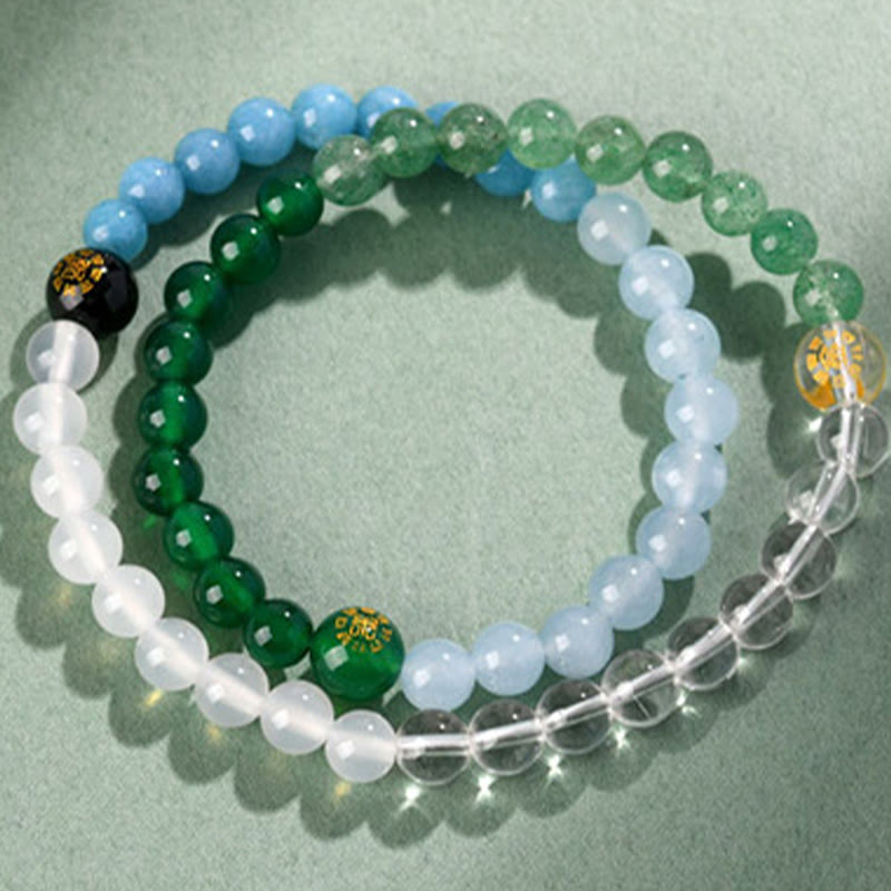 Nimara Ritual Five Elements Various Crystal Agate Strawberry Quartz Wisdom Bracelet