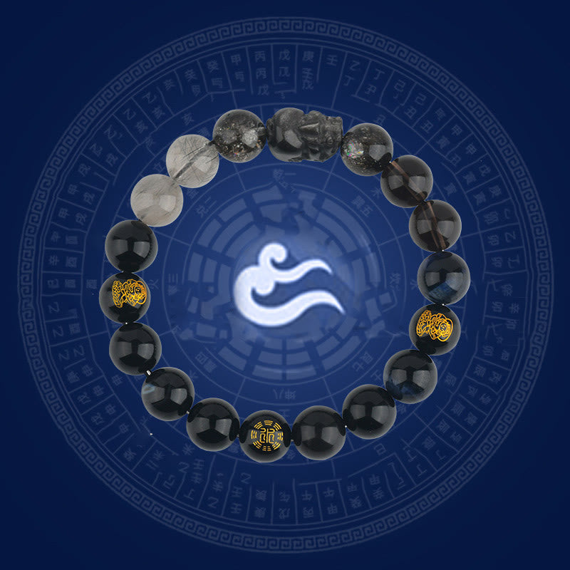 Nimara Ritual Five Elements Various Crystal Agate Pixiu Wealth Bracelet