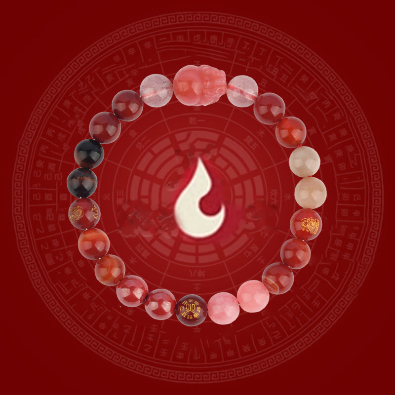 Nimara Ritual Five Elements Various Crystal Agate Pixiu Wealth Bracelet