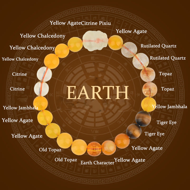 Nimara Ritual Five Elements Various Crystal Agate Pixiu Wealth Bracelet