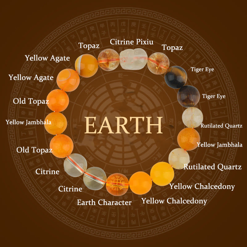 Nimara Ritual Five Elements Various Crystal Agate Pixiu Wealth Bracelet