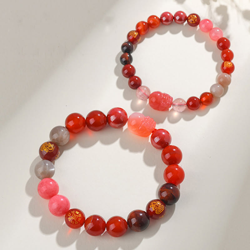 Nimara Ritual Five Elements Various Crystal Agate Pixiu Wealth Bracelet
