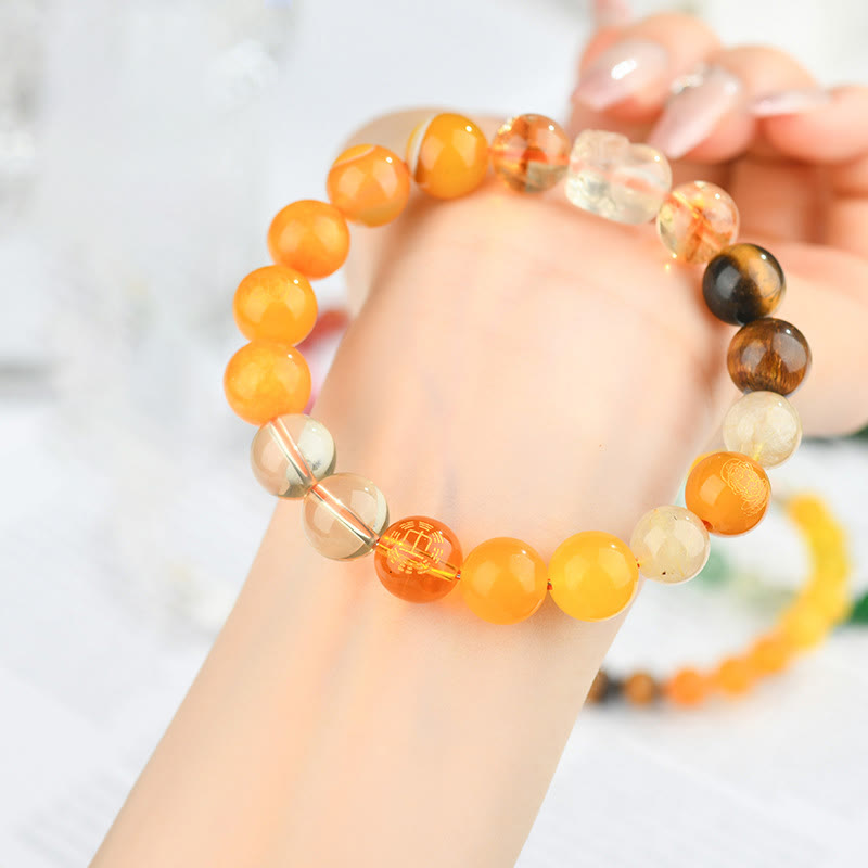 Nimara Ritual Five Elements Various Crystal Agate Pixiu Wealth Bracelet