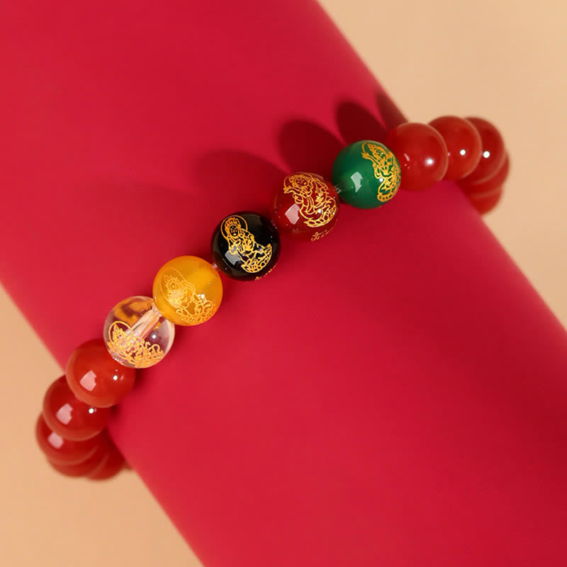 Nimara Ritual Five Elements Various Agate Jambhala Luck Bracelet