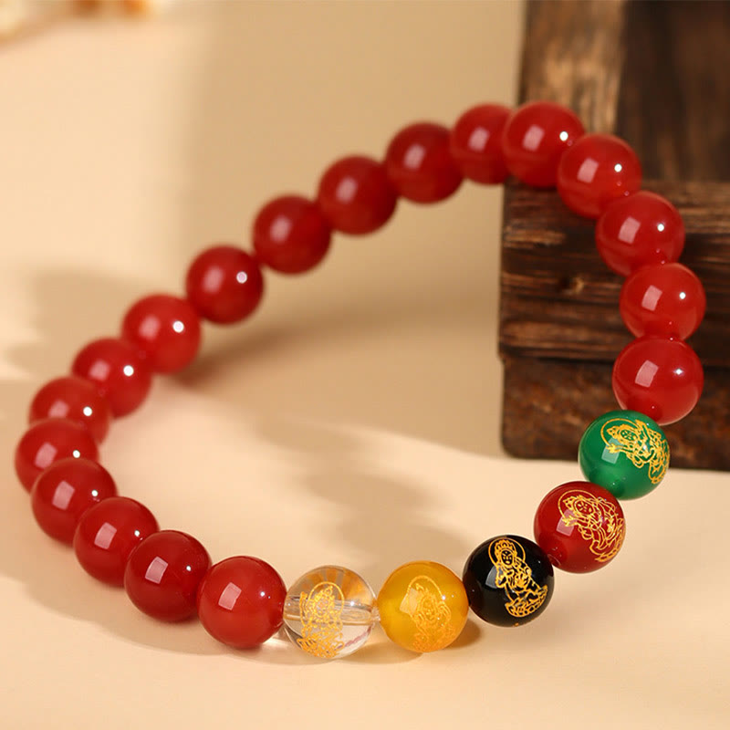 Nimara Ritual Five Elements Various Agate Jambhala Luck Bracelet