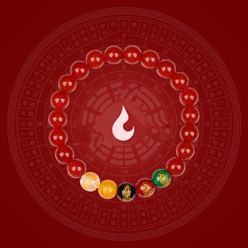 Nimara Ritual Five Elements Various Agate Jambhala Luck Bracelet