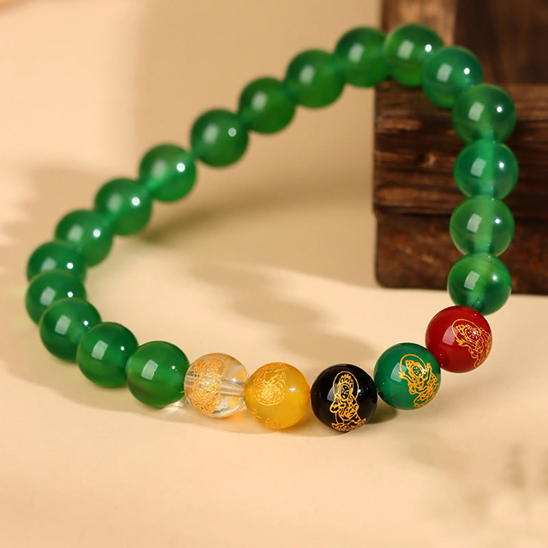 Nimara Ritual Five Elements Various Agate Jambhala Luck Bracelet