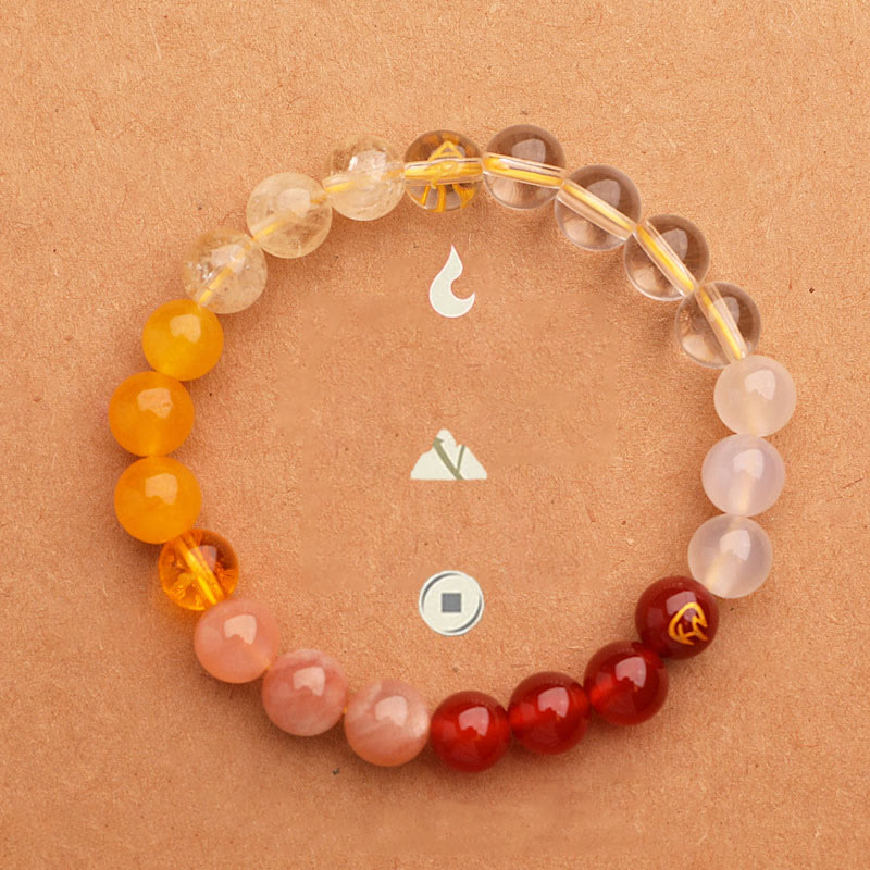 Nimara Ritual Five Elements Various Agate Crystal Sun Stone Wisdom Bracelet
