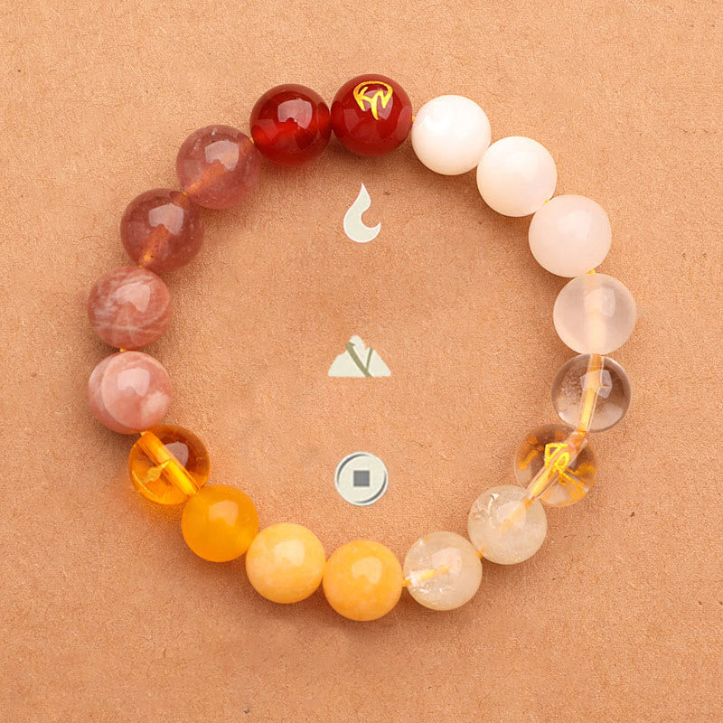 Nimara Ritual Five Elements Various Agate Crystal Sun Stone Wisdom Bracelet