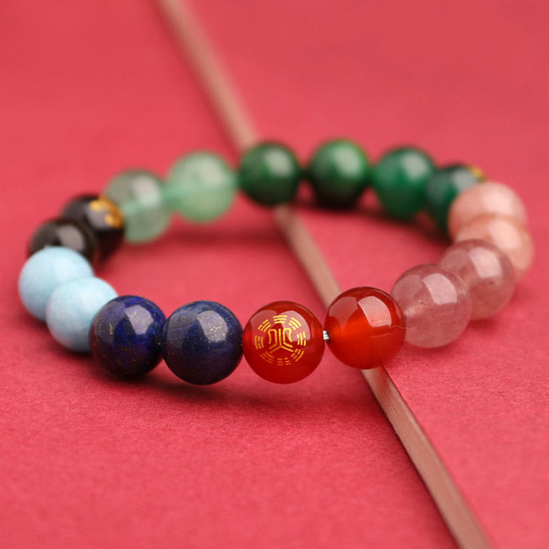 Nimara Ritual Five Elements Various Agate Crystal Sun Stone Wisdom Bracelet